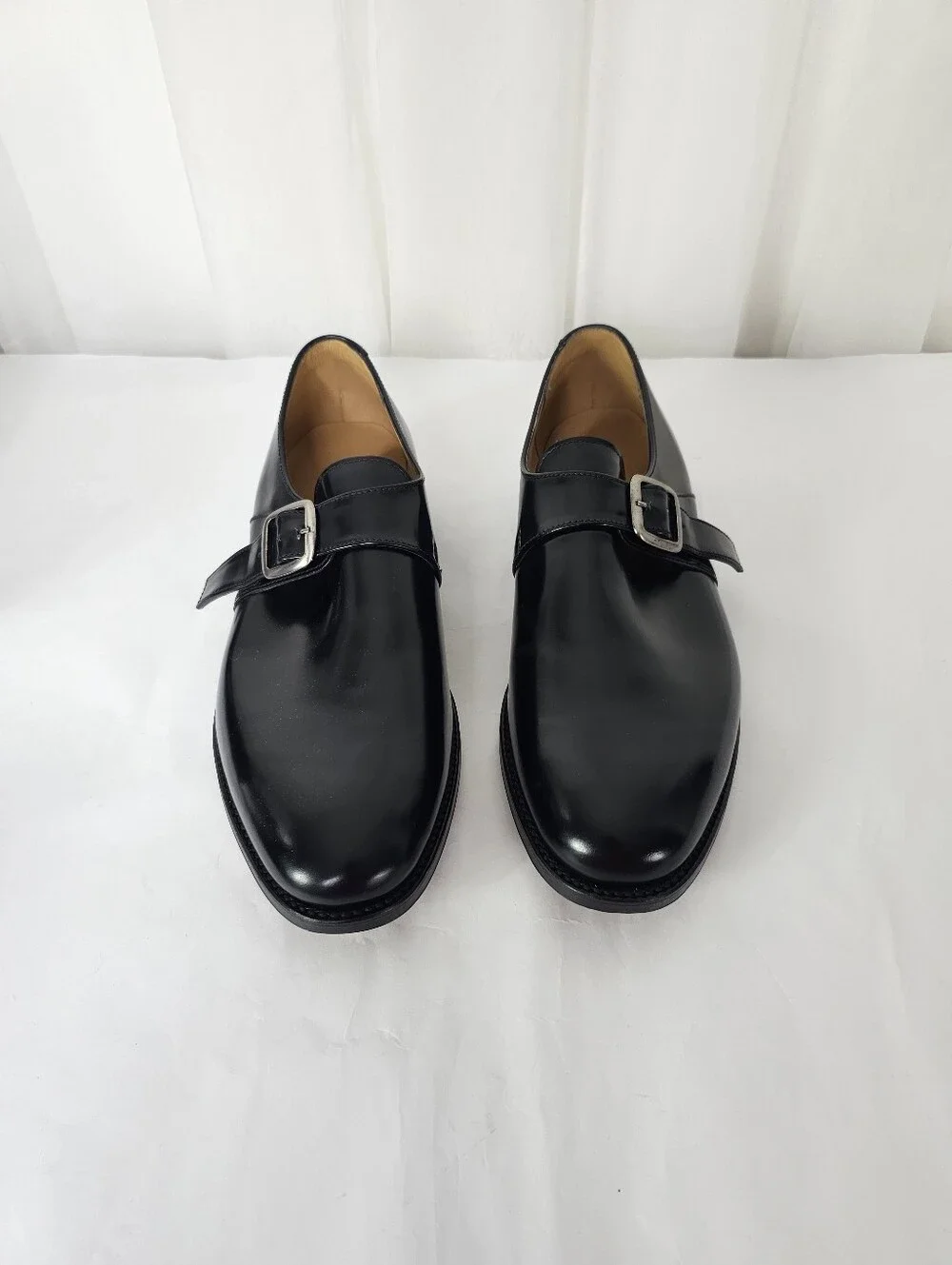 Charles Tyrwhitt Black Leather Single Monk Strap Dress Shoes Size US 10.5/UK 10